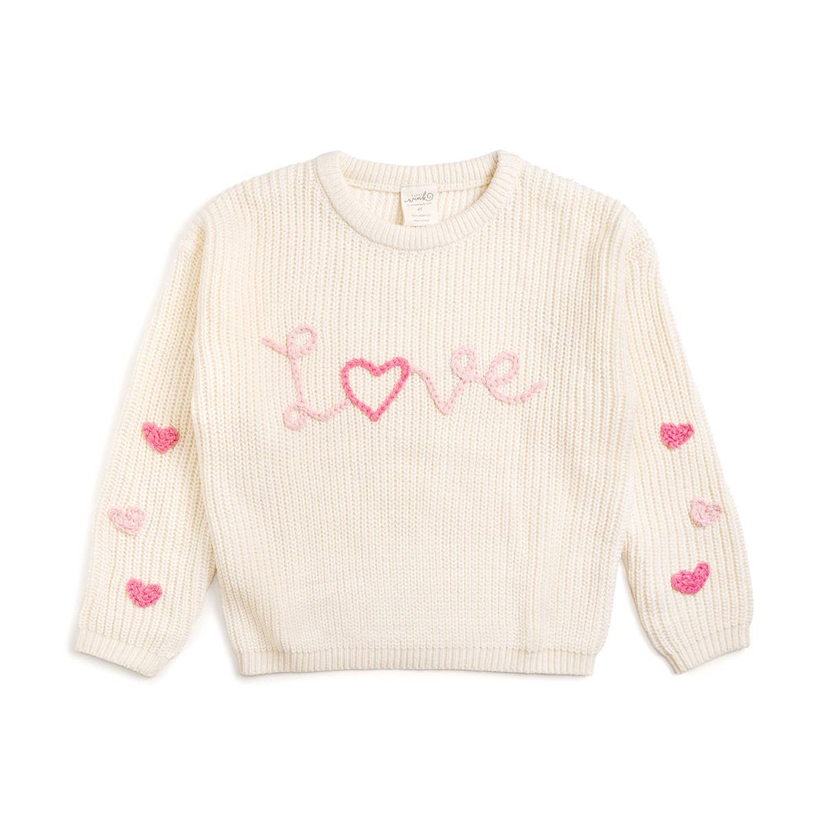 Ditsy Love Valentine's Day Knit Sweater - Kids Clothing