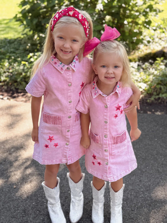 Pink Denim Dress
