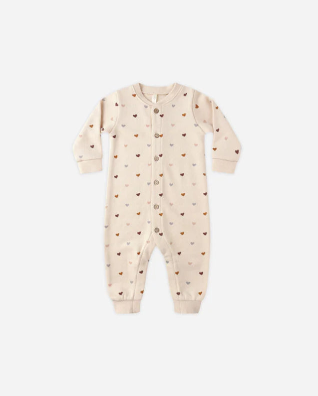 Button Down Jumpsuit || Hearts