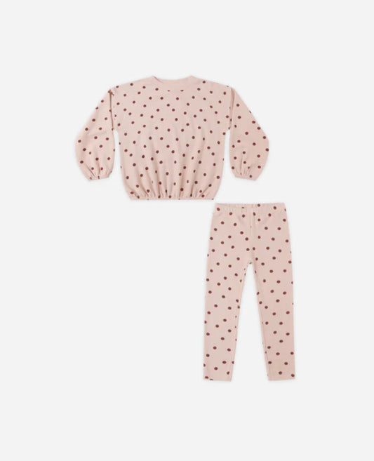 SPONGEY KNIT SET || POLKA DOT BLUSH