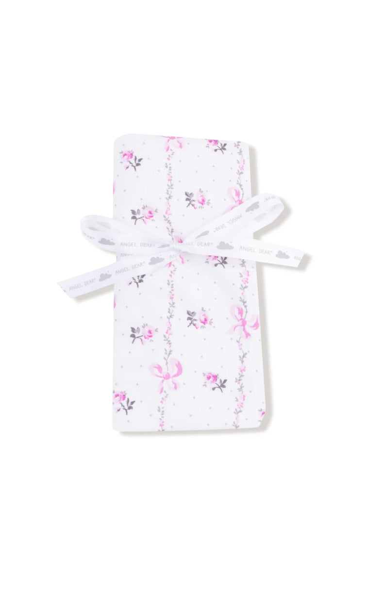 Dainty Buds And Bows Stripe - Ruffle  Blanket 35x26