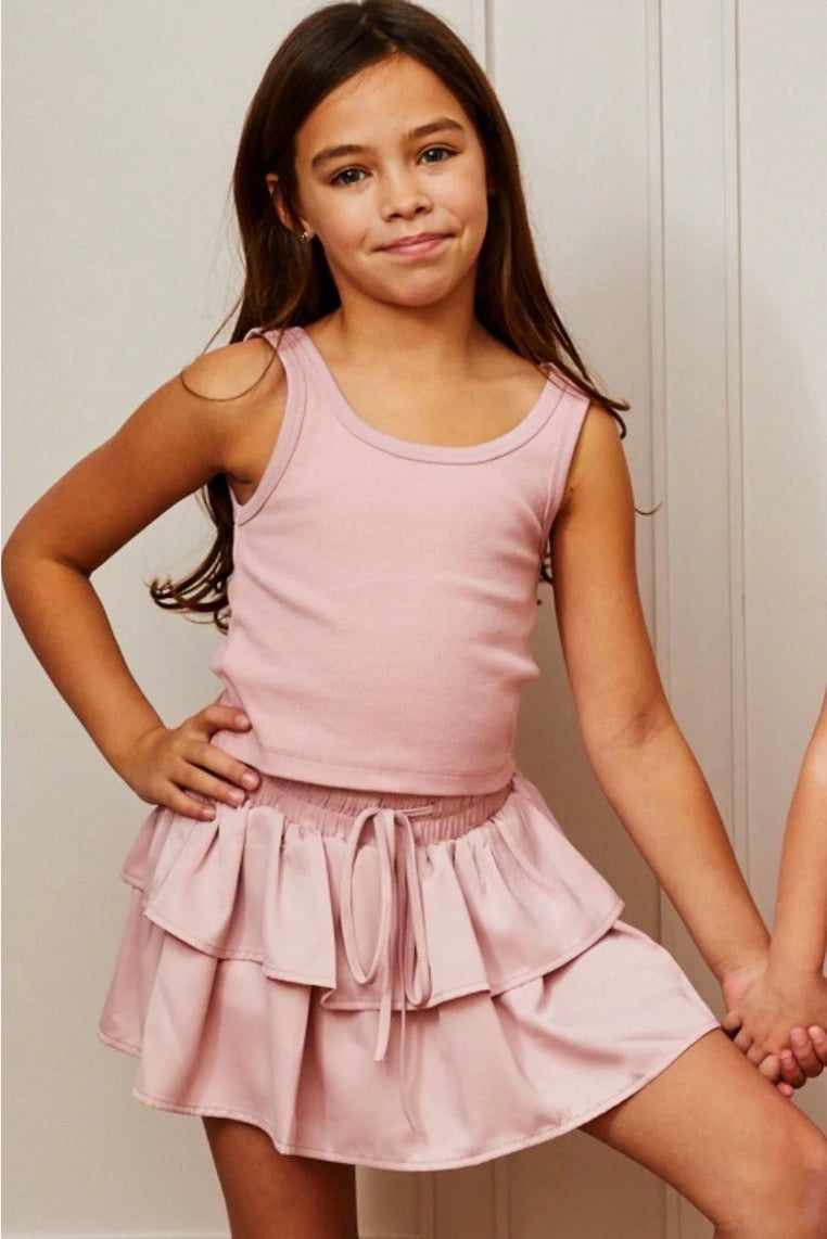 Willow Satin Ballet Pink  Skort