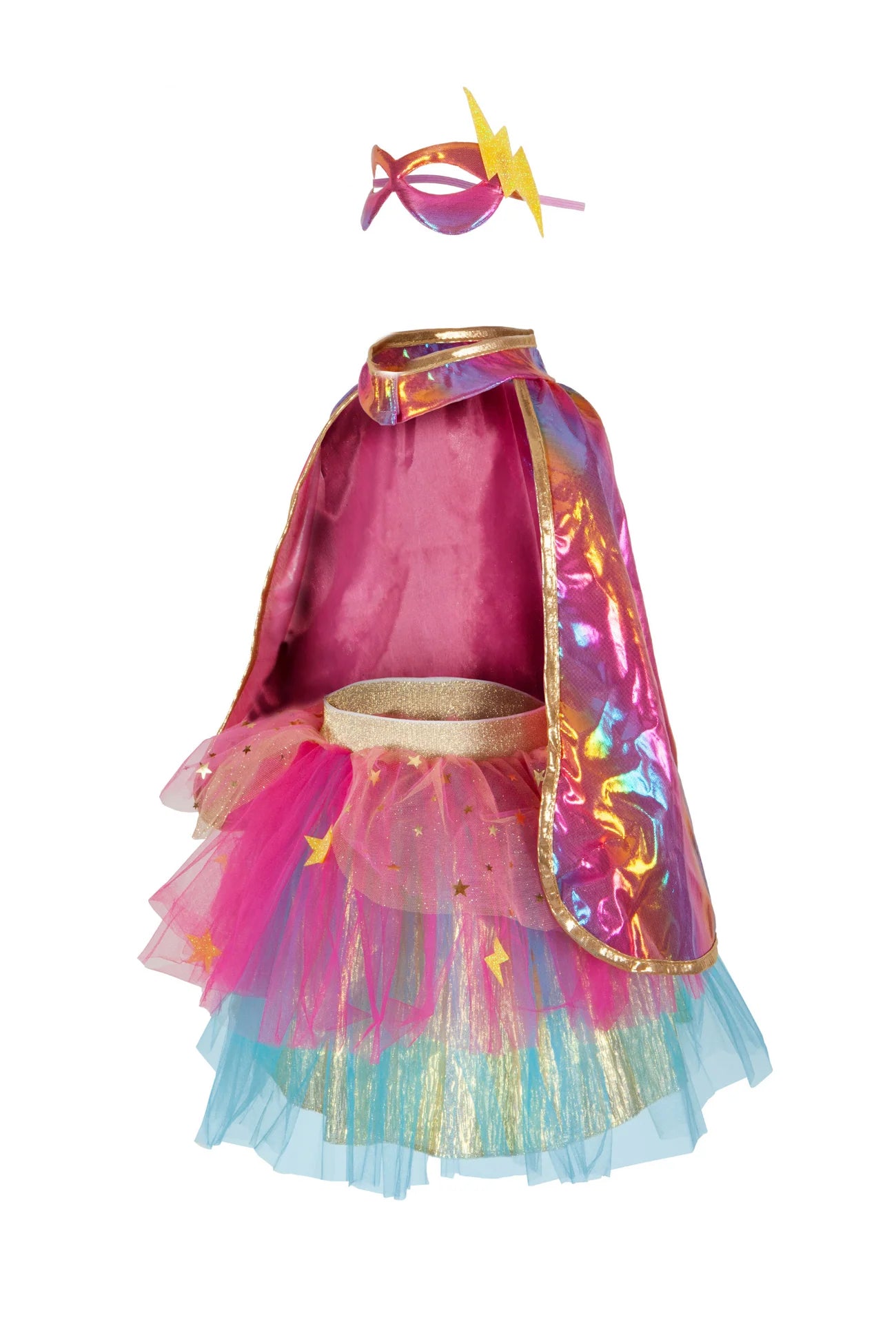 67855 Super-duper Tutu, Cape, & Mask, Pink/Gold, Size 4-6