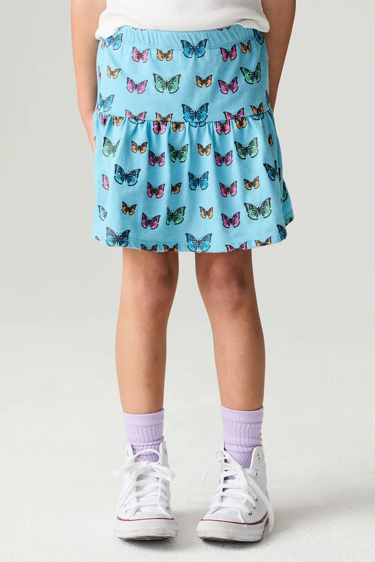 COZY KNIT HOODIE + VINTAGE JERSEY PEPLUM SKORT, WIND CHASER - FLUTTER POP