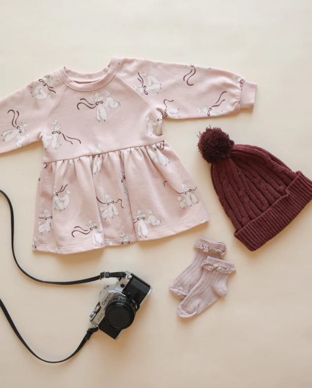 RAGLAN DRESS || POODLES BLUSH