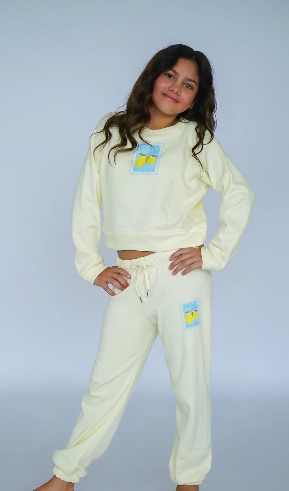 Flowers by Zoe CIAO STAMP SWEATSHIRT-LIGHT YELLOW