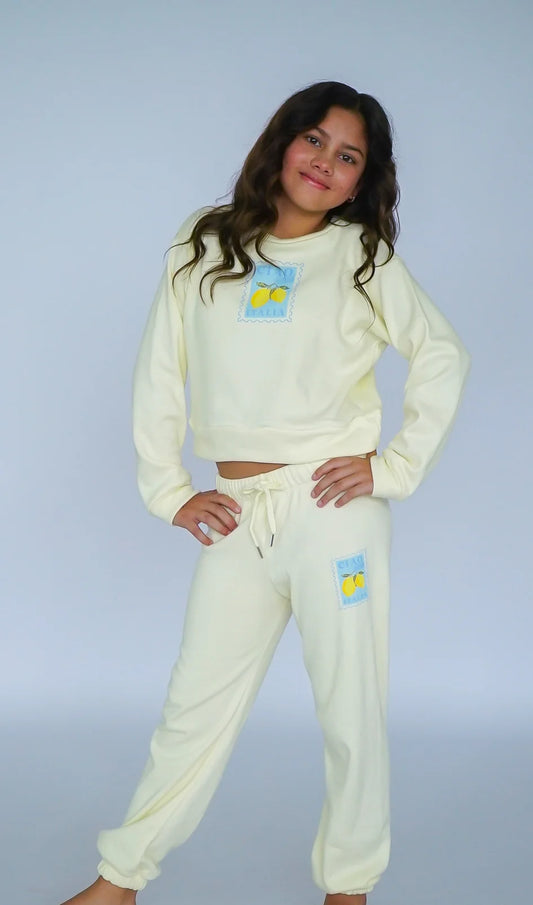 Flowers by Zoe CIAO STAMP SWEATSHIRT-LIGHT YELLOW