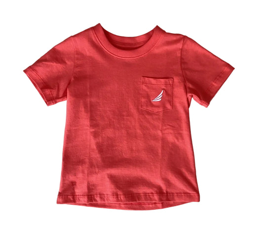 Asher -Solid Red Sailboat Graphic Tee