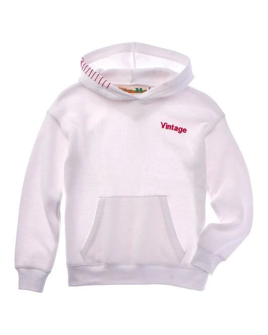 White Vintage Exposed stitch hoodie