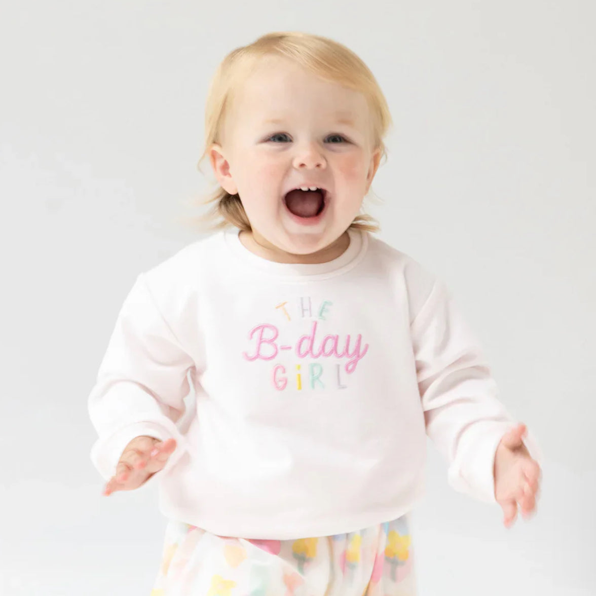 Birthday Girl - Puffy L/S Oversized Sweatshirt with B-Day Girl Embroidery
