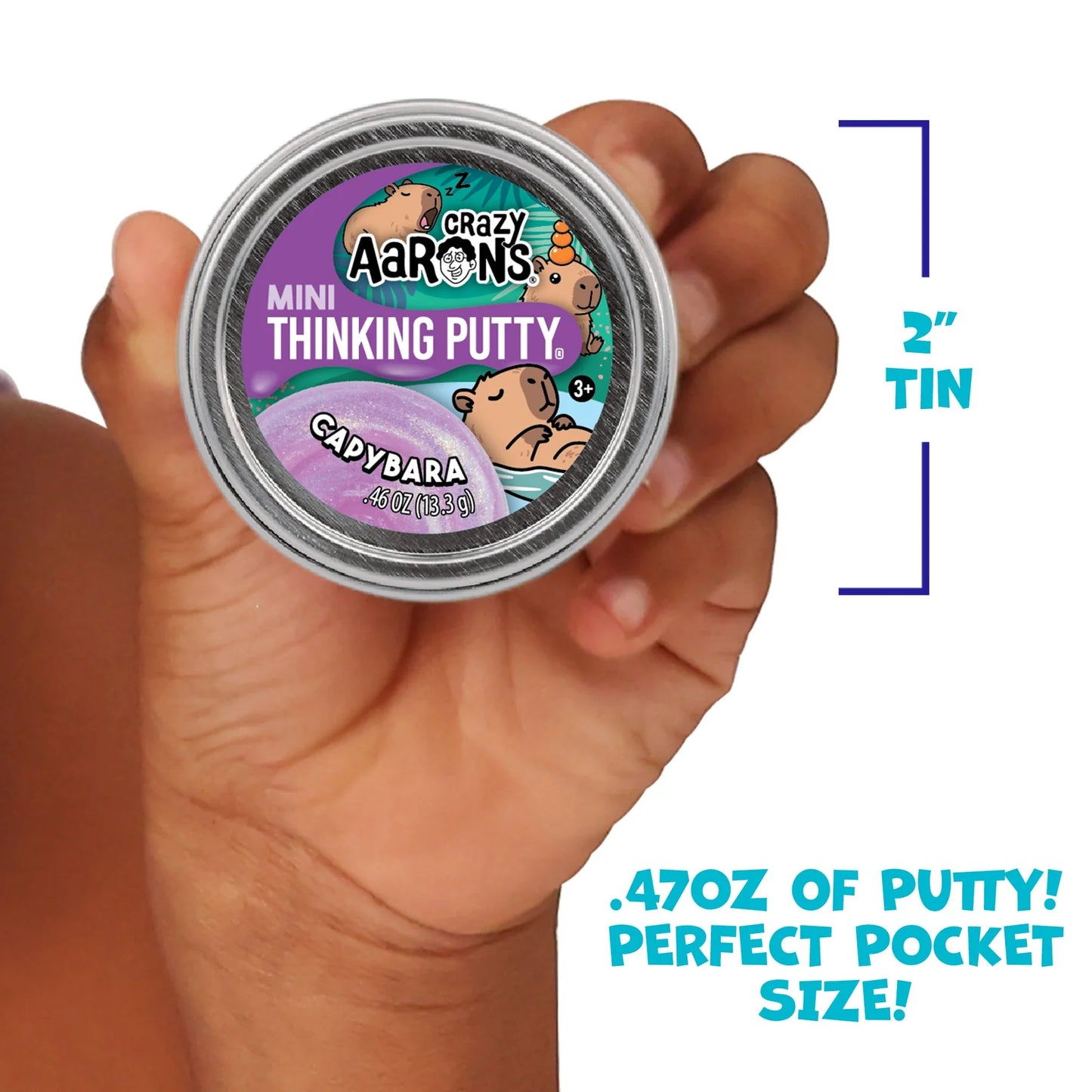 Mini Capybara - 2" Thinking Putty Tin