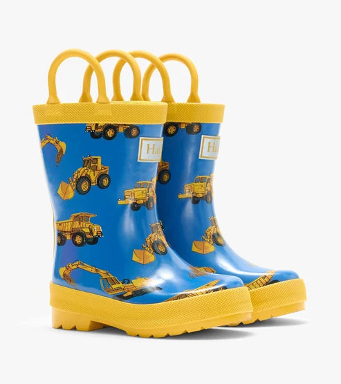 Construction Trucks Rain Boots with Handles