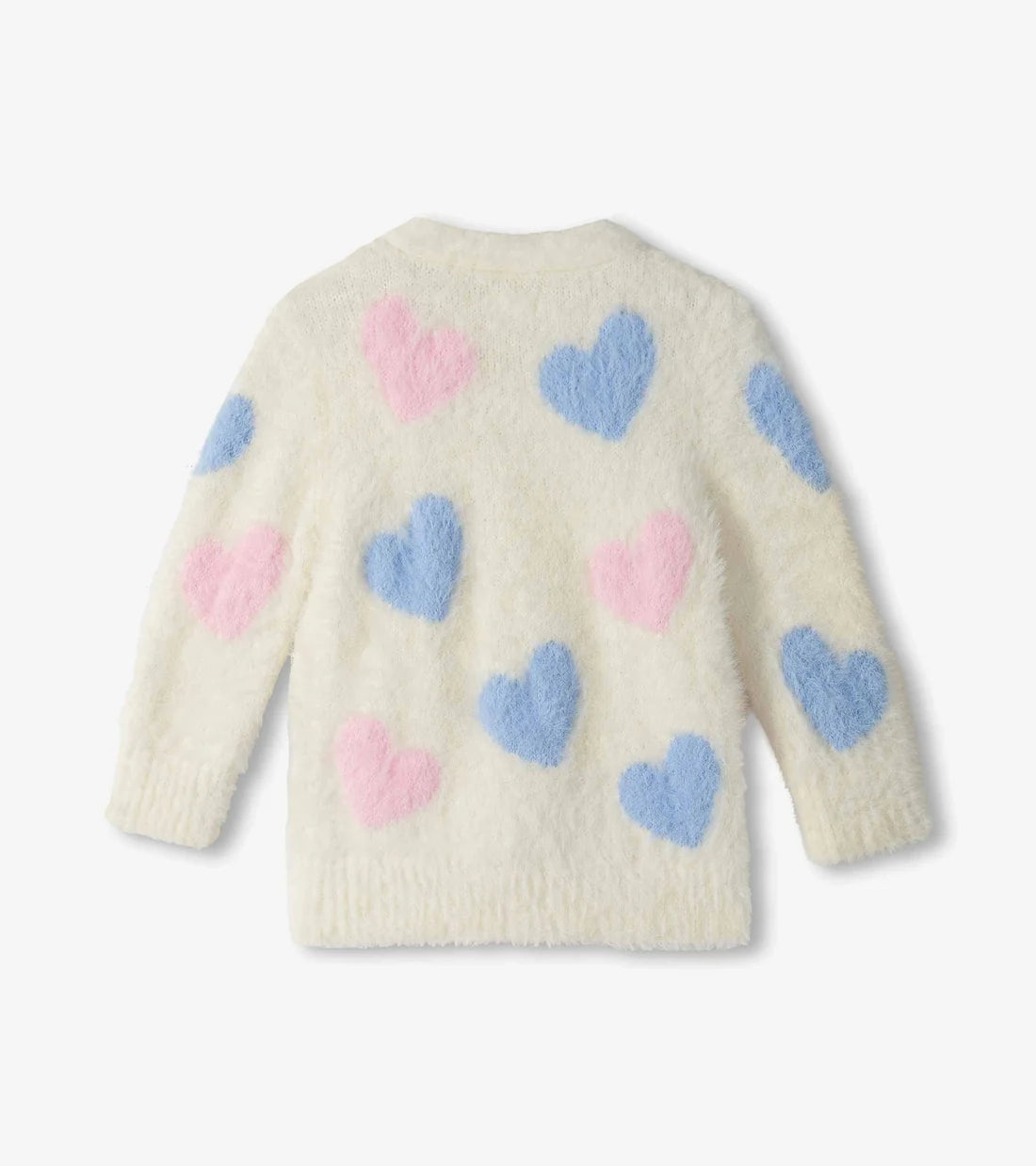 Jumbo Hearts Fuzzy Cardigan