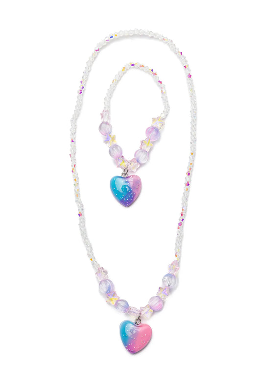 86163 Galaxy Heart Necklace and Bracelet Set