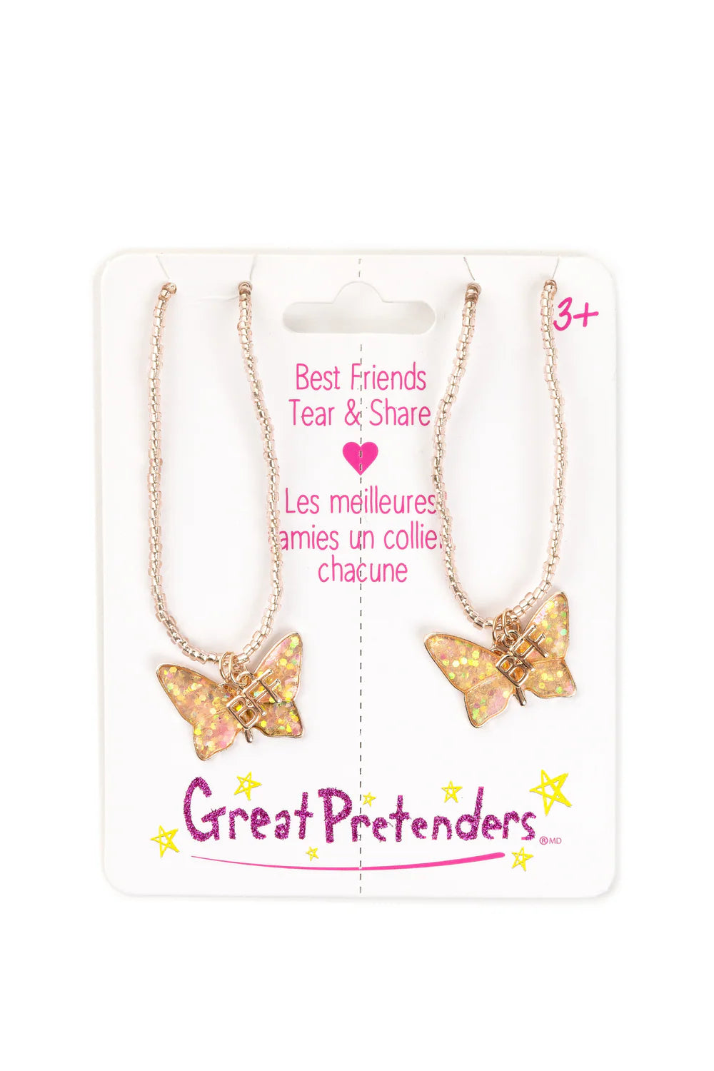 bff butterfly share and tear necklace