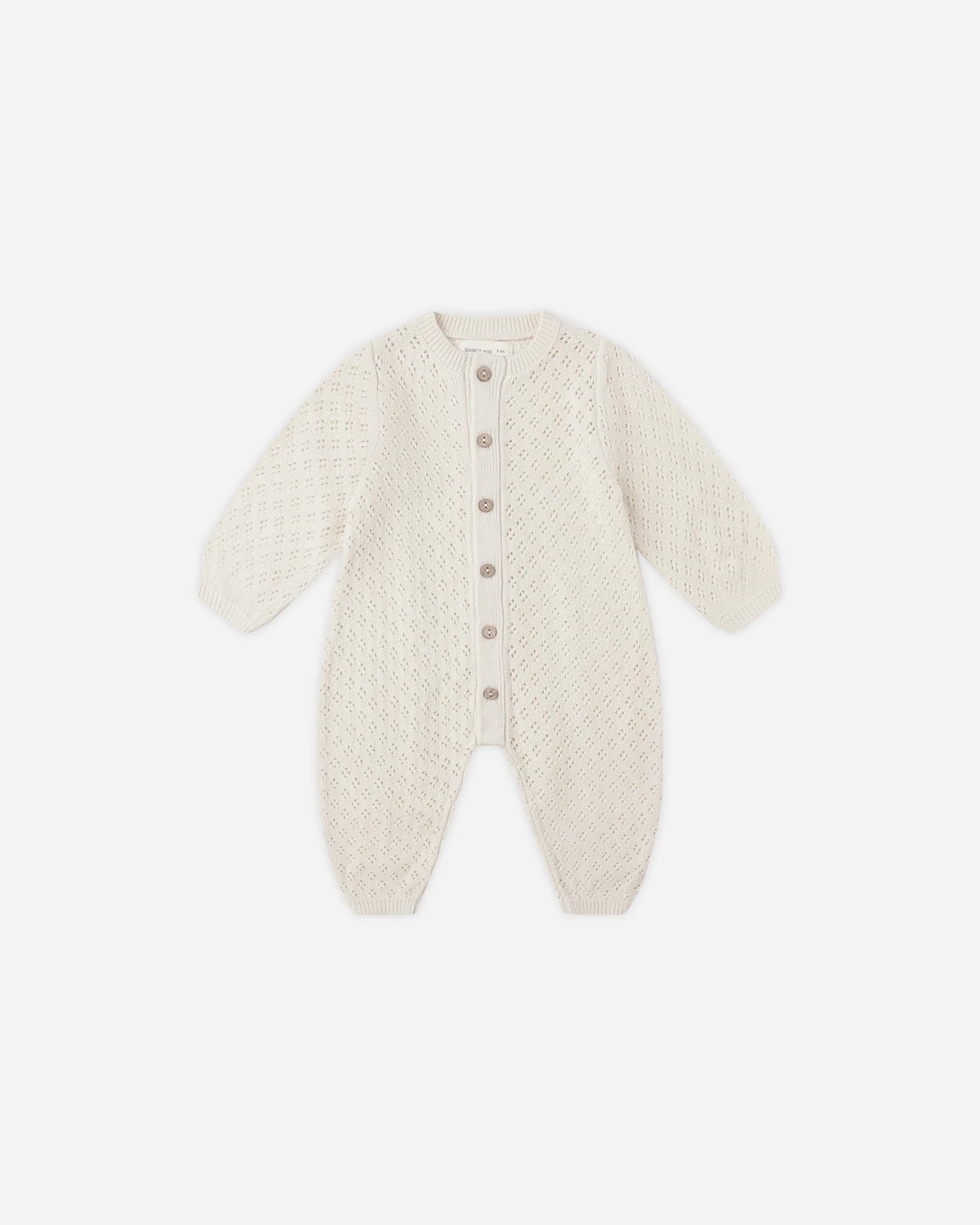 Long Sleeve Bubble Romper || Natural