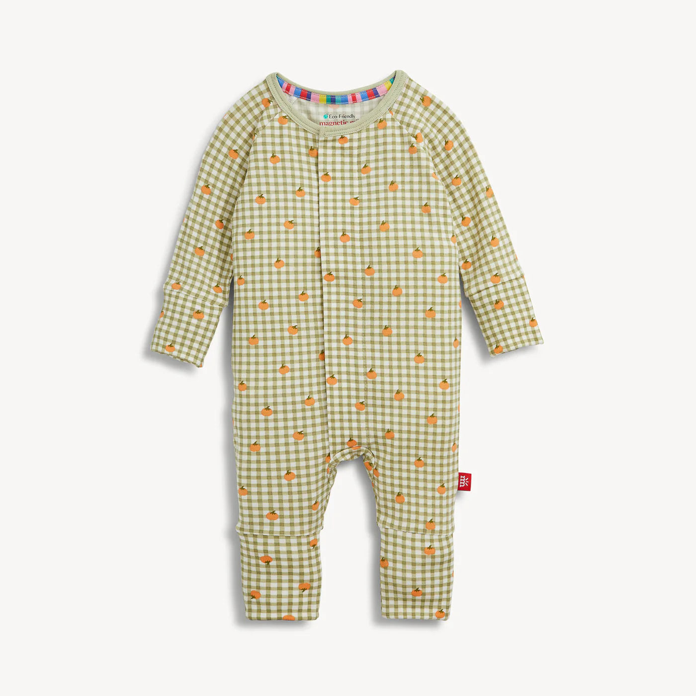 PUMPKIN PLAID MODAL CONV COVERALL