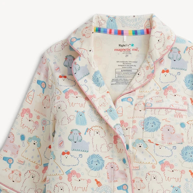 POODLE PAWLOR RF L/S PJ SET W PIPING