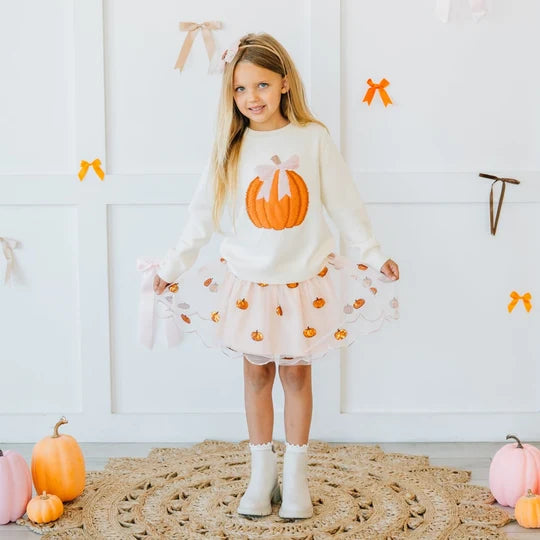Pumpkin Sequin Scallop Tutu Skirt