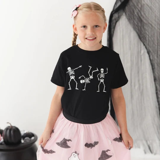 Glow In The Dark Silly Skelly Halloween Short Sleeve T-Shirt
