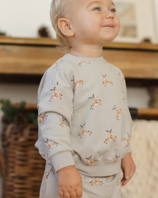 Relaxed Fleece Sweatpant and Sweatshirt || Reindeer