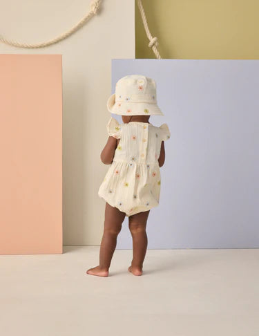 Amelia Romper || Embroidered Daisies