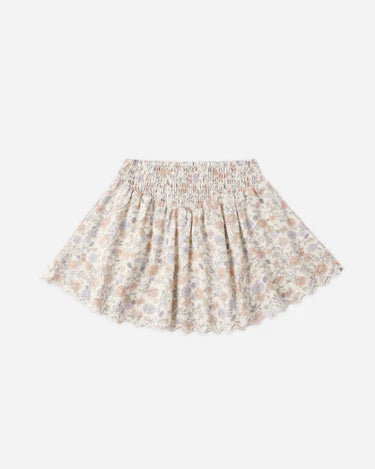Smocked V Mini Skirt Vintage Fleur