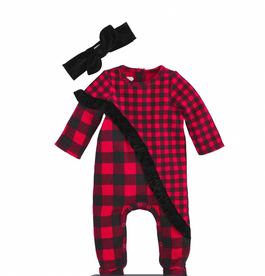 Buffalo Check Sleeper & Headband Set