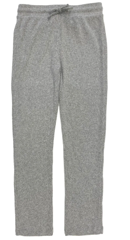 rib Hacci Straight Leg Pant- Heather Gray