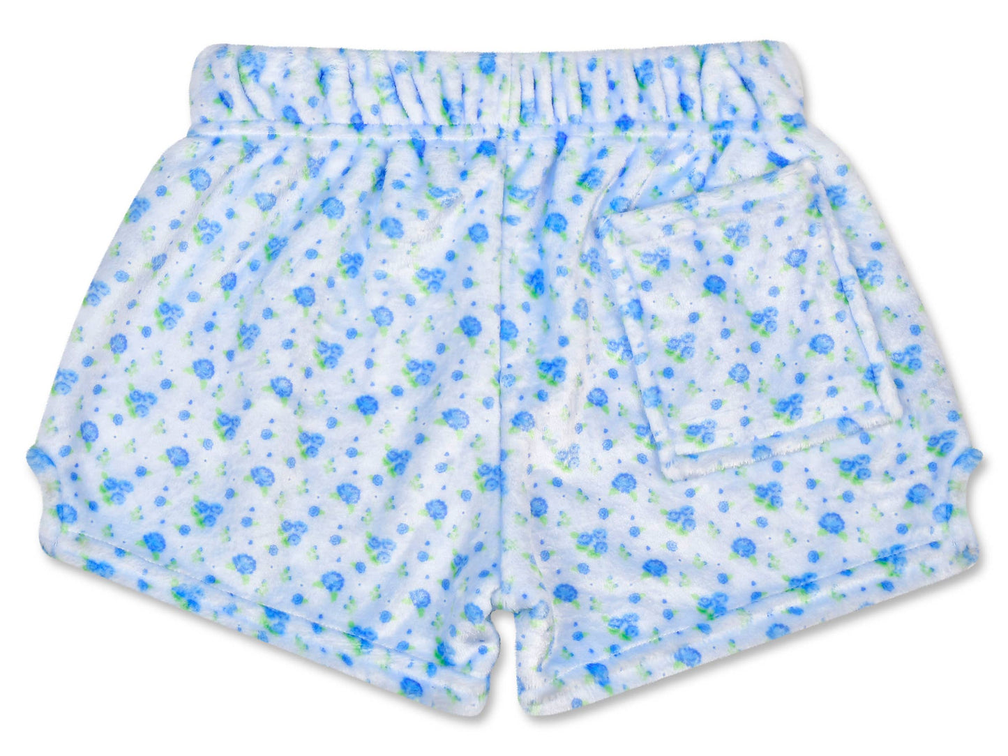 Blue Ditsy Plush Shorts (Youth Medium (10-12))