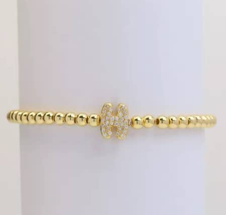 Gold Beaded Initial Bracelets Perfect for Christmas !!