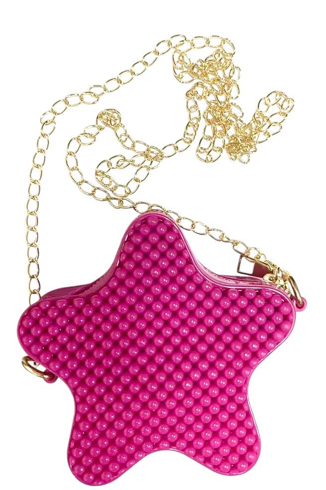 Mini Jelly Bubble Star Purse with Crossbody Gold Chain