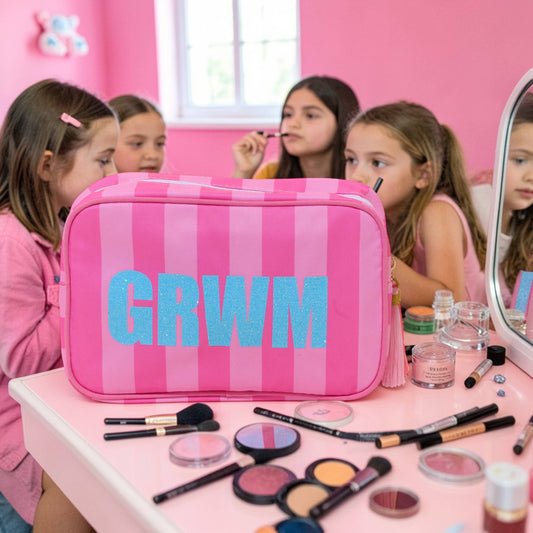 Cabana Striped Pouch w/ GRWM design