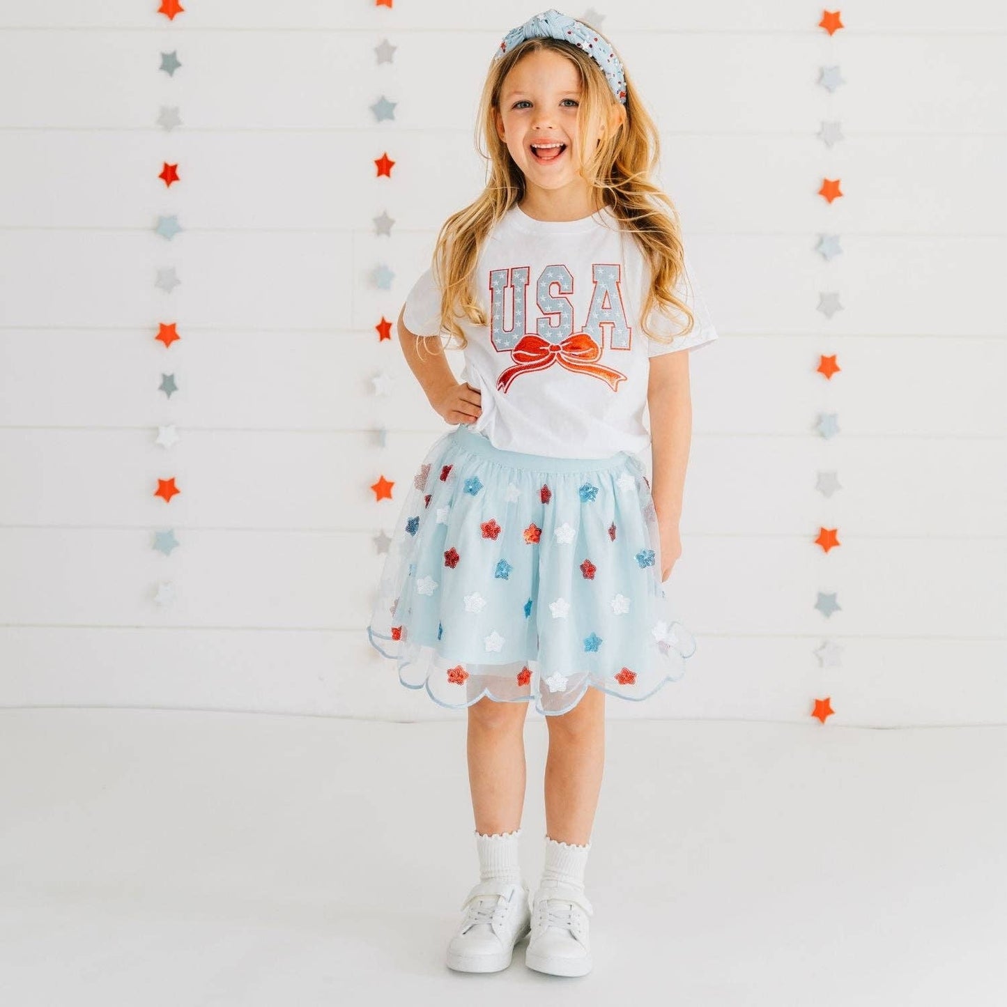 USA Sequin Stars Tutu Skirt - Fourth of July - Kids Clothing