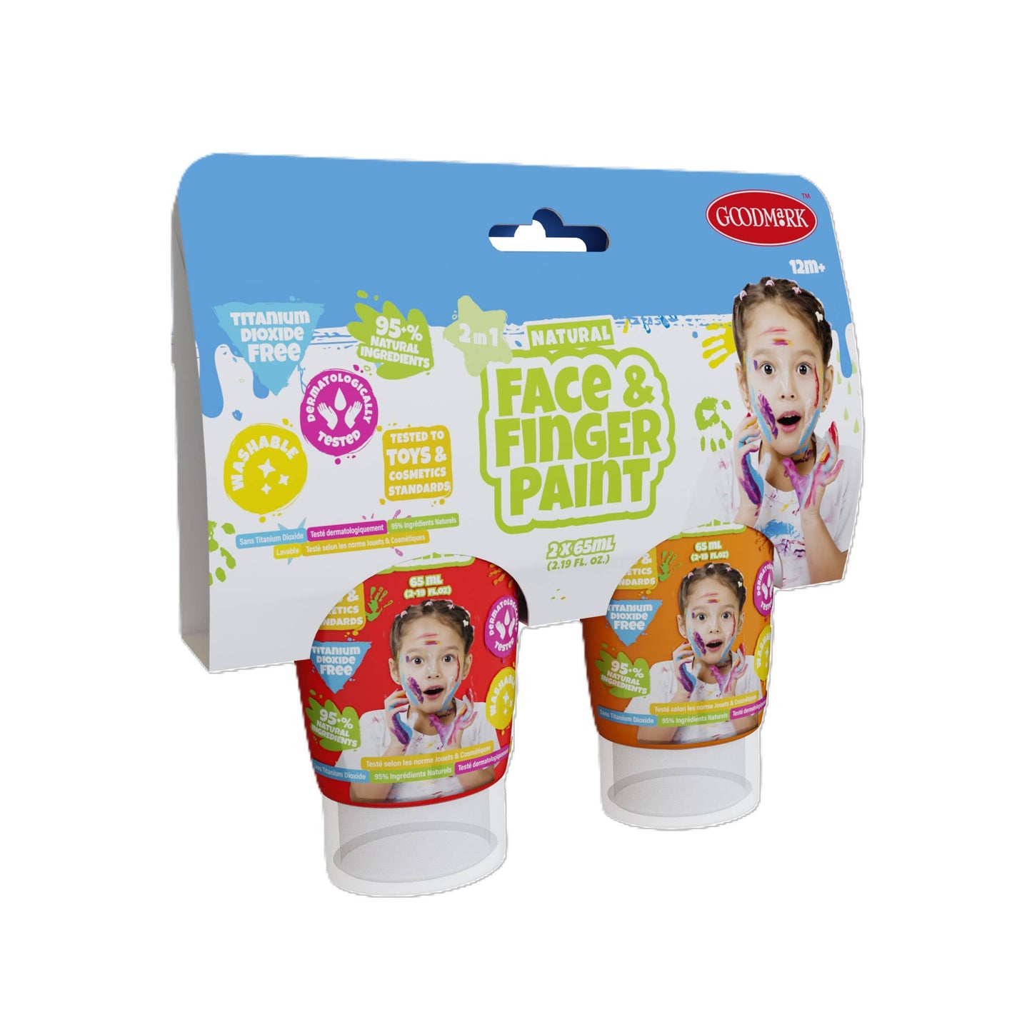 2.3oz Natural Face & Finger Paint 2-Pack Assortment
