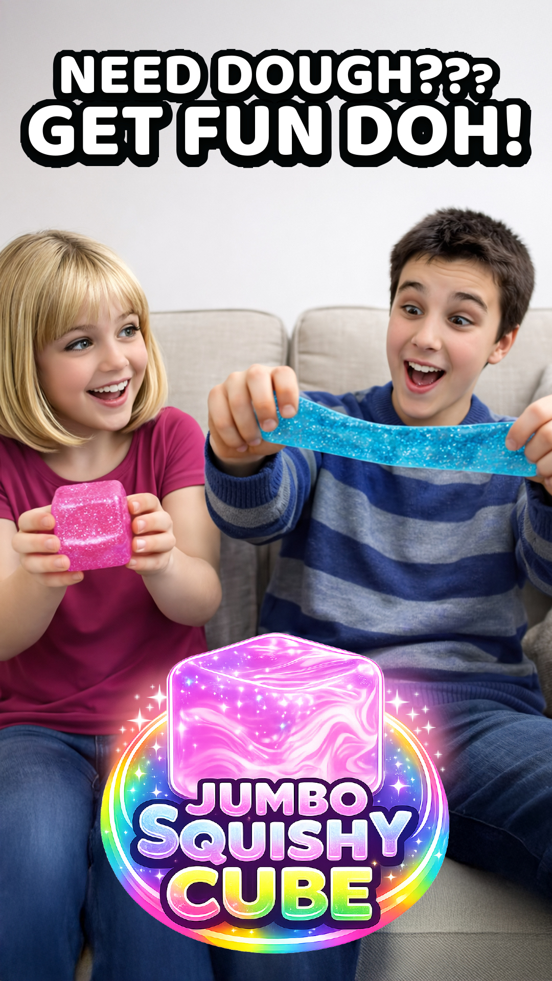 Fun Doh JUMBO Squishy Cube | Viral Assortment -