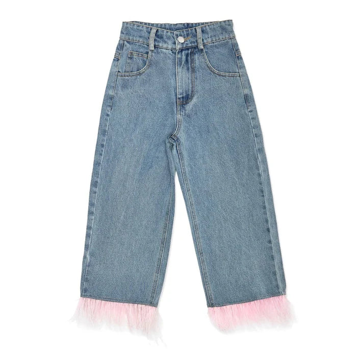 ALEXIS FEATHER DENIM PANTS