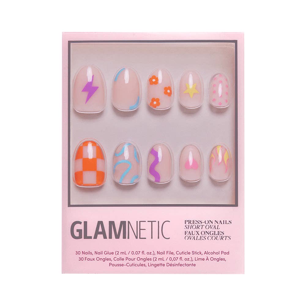 Wild Child Press-On Nails | Short Oval Multicolor Spring