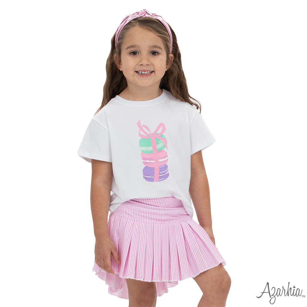 Pink Striped Mini Pleat Skort
