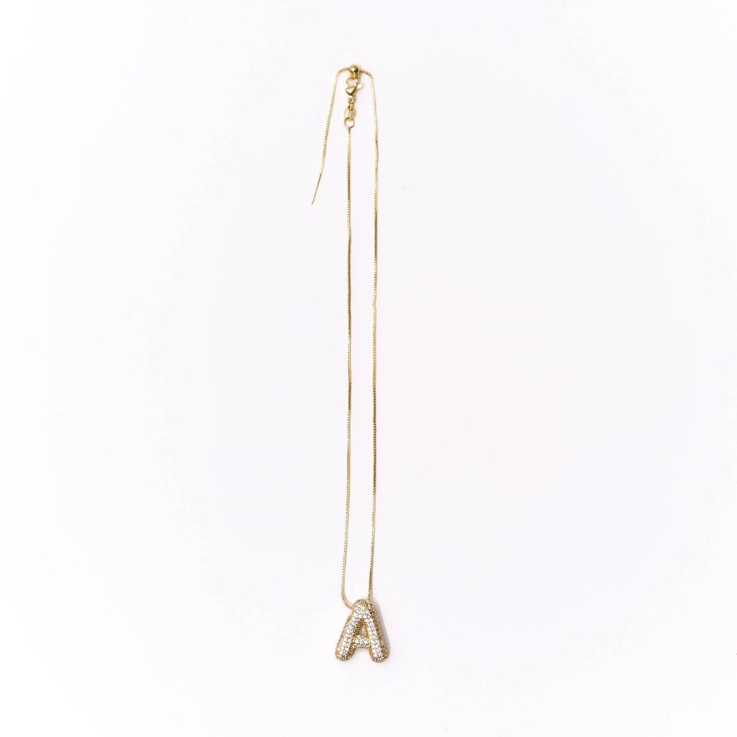 Gold Crystal Initial Necklaces