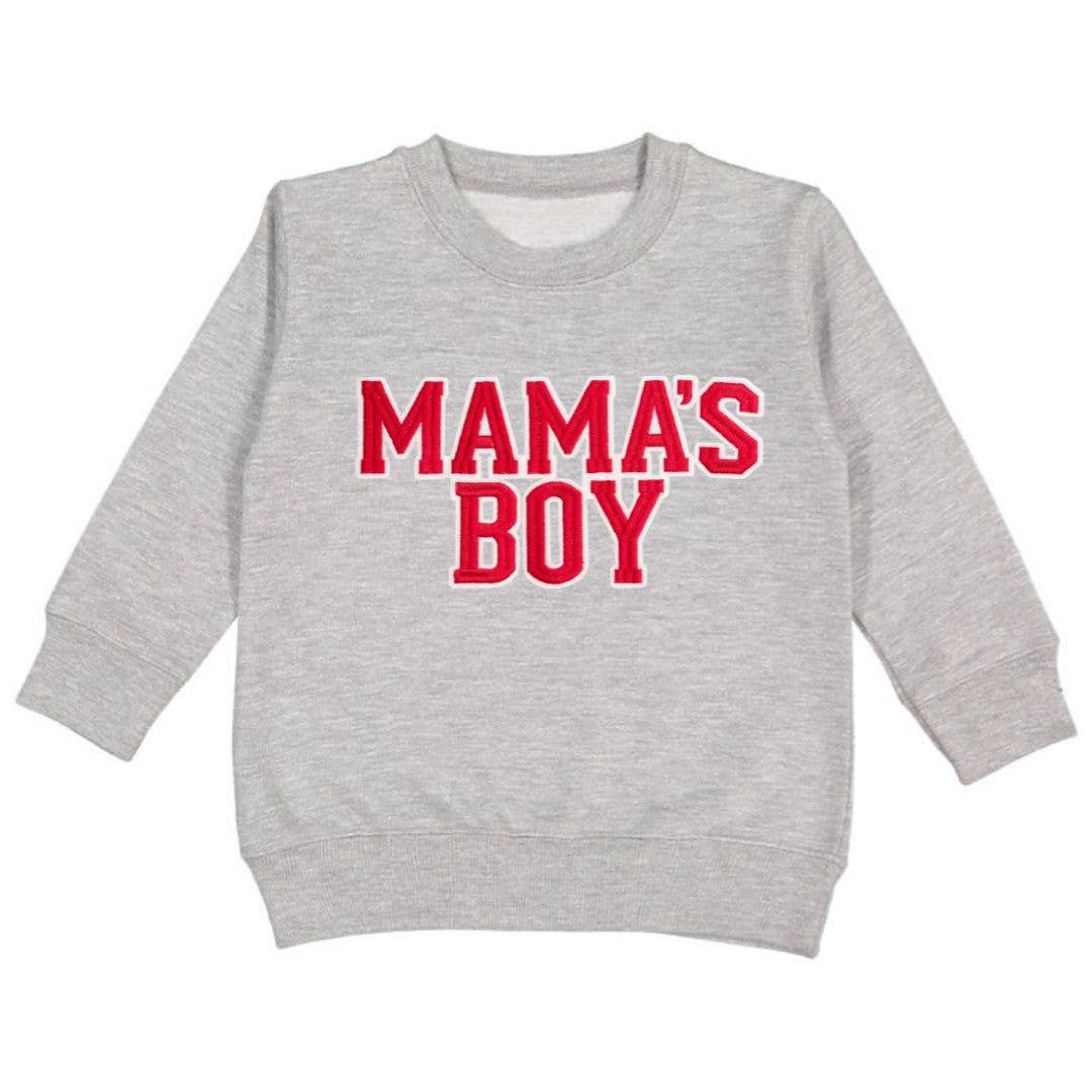 Mama's Boy Varsity Patch Valentine's Day Sweatshirt - Boys