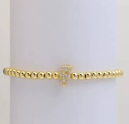 Gold Beaded Initial Bracelets Perfect for Christmas !!