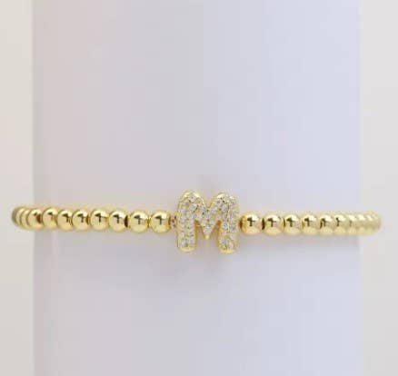 Gold Beaded Initial Bracelets Perfect for Christmas !!