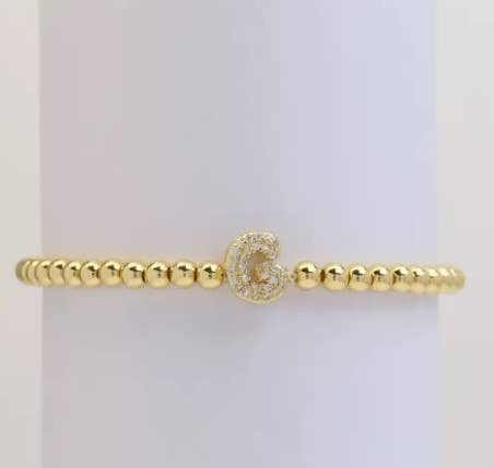 Gold Beaded Initial Bracelets Perfect for Christmas !!