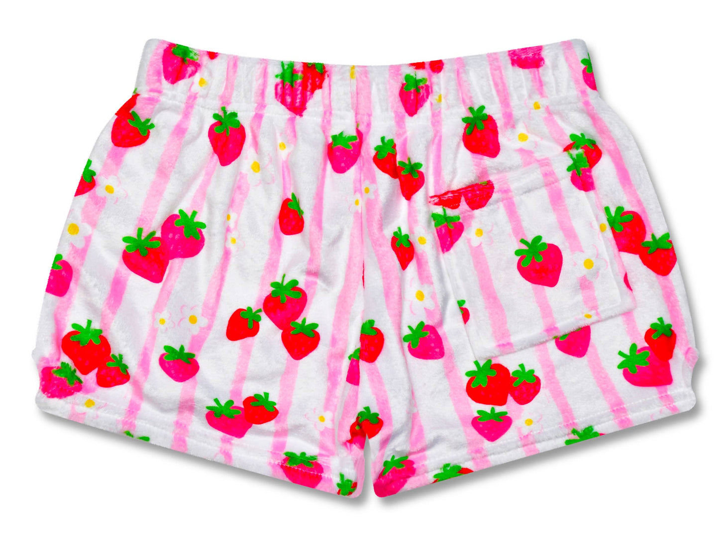 Strawberry Stripes Plush Shorts (Small -(6-8))