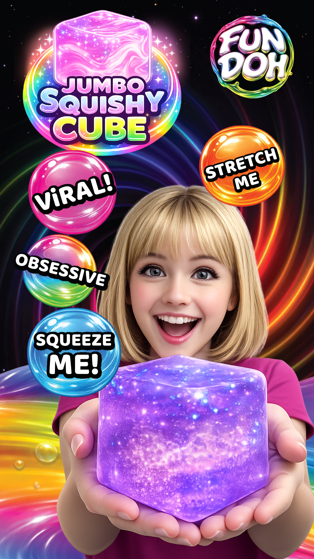 Fun Doh JUMBO Squishy Cube | Viral Assortment -