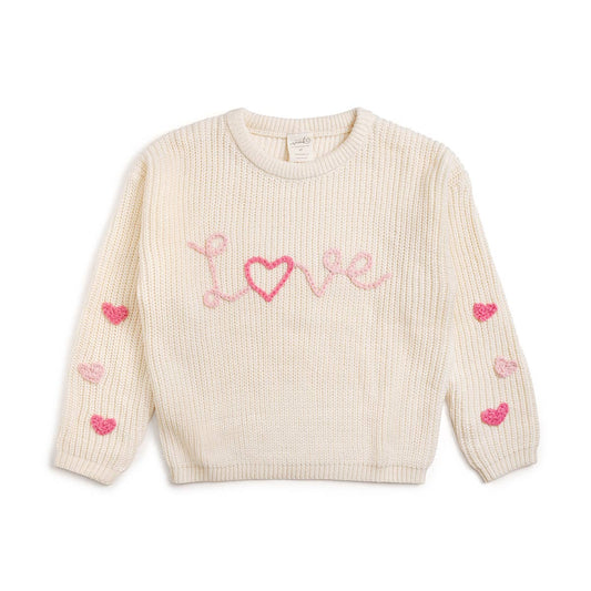 Ditsy Love Valentine's Day Knit Sweater - Kids Clothing