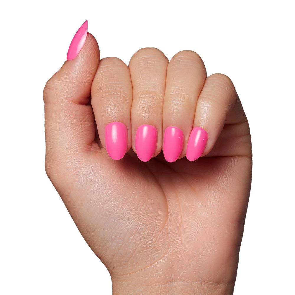 Hot Pink Press-On Nails | Solid Nails | Short Oval Length