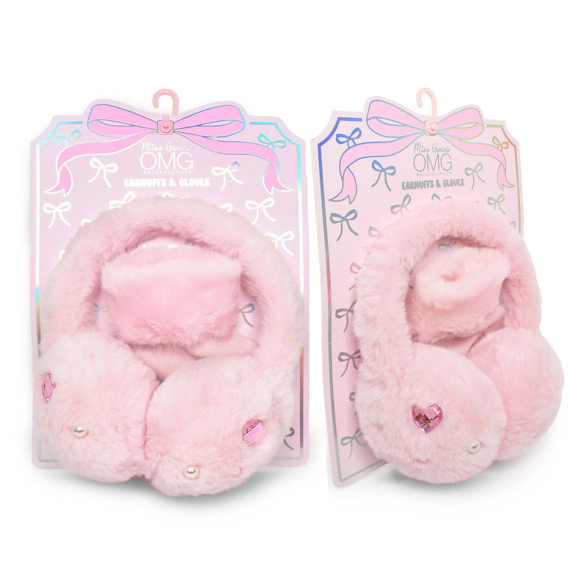 Rhinestone and Pearl Ear Muff and Gloves Set