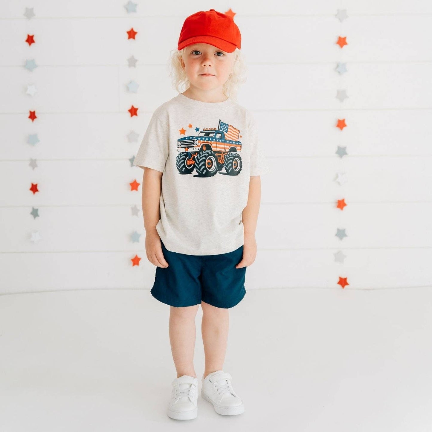 American Monster Truck Short Sleeve T-Shirt - Fourth of July